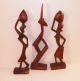 Vintage Six African Wood Hand Carved Folk Art Figurines Sculptures & Statues photo 1