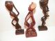 Vintage Six African Wood Hand Carved Folk Art Figurines Sculptures & Statues photo 2