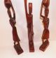 Vintage Six African Wood Hand Carved Folk Art Figurines Sculptures & Statues photo 3