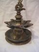 Antique 19th C Judaica Bronze European Shabbat Sabbath Hanging Oil Lamp Judaica Metalware photo 10