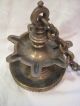 Antique 19th C Judaica Bronze European Shabbat Sabbath Hanging Oil Lamp Judaica Metalware photo 1
