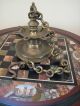 Antique 19th C Judaica Bronze European Shabbat Sabbath Hanging Oil Lamp Judaica Metalware photo 4