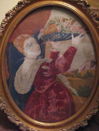 Extraordinary 19th C Antique Needlepoint/petit Point French Tapestry photo