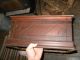 Antique Treadle Sewing Machine Cherry Cabinet Coffin Cover Top Sewing Machines photo 3