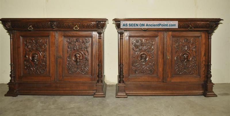 French Cabinets Matching Pair In Oak 1900-1950 photo