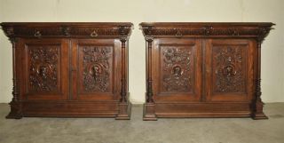French Cabinets Matching Pair In Oak photo