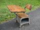 Antique Vintage School House Small Child ' S Desk And Chair Mid Century 1900-1950 photo 11