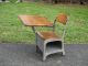 Antique Vintage School House Small Child ' S Desk And Chair Mid Century 1900-1950 photo 1
