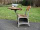 Antique Vintage School House Small Child ' S Desk And Chair Mid Century 1900-1950 photo 2