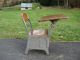 Antique Vintage School House Small Child ' S Desk And Chair Mid Century 1900-1950 photo 7