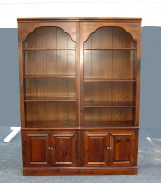 Pair Vintage Bookcases Wood Bookshelf Mid Century Modern 1974 By May Co. photo