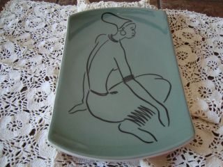 Vintage 55 Drostdy Studio France Marot South Africa Art Pottery Zulu Woman Plate photo