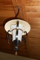 Vintage French Wrought Iron Lantern / Ceiling Light / Hanging Light Chandeliers, Fixtures, Sconces photo 6