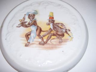 Antique Porcelain Tea Tile With Monkey ' S On - So Cute photo