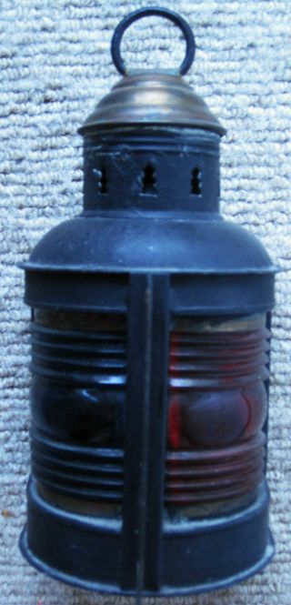 Perko Marine Bow Lantern Red And Green Fresnel Lenses Very Old photo