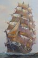 Vintage New Bedford H.  Silva Fernades Clipper Ship Maritime Oil Painting Nr Other photo 3