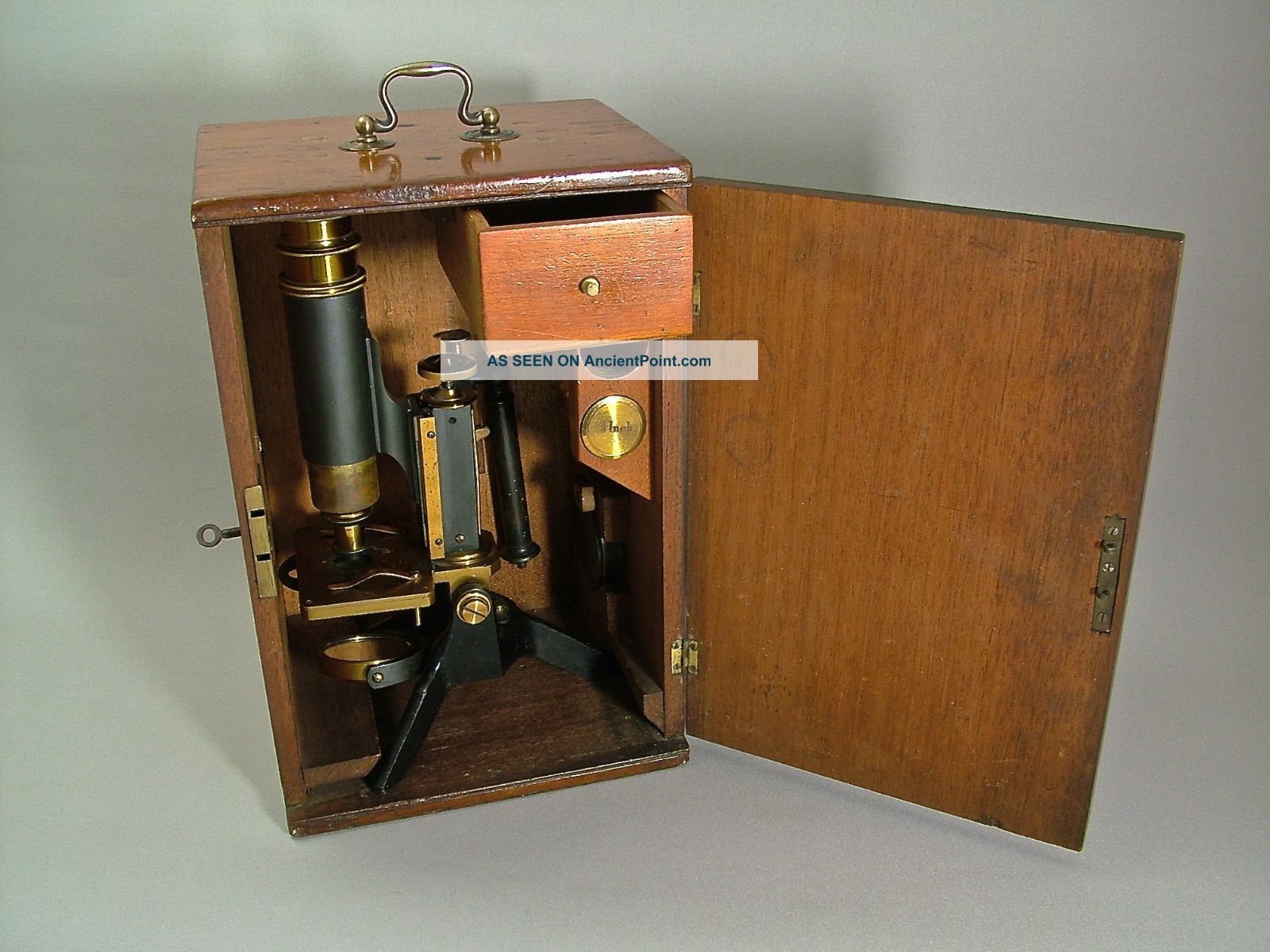 A Fine Mahogany Cased Victorian Microscope,  C.  1885. Other photo