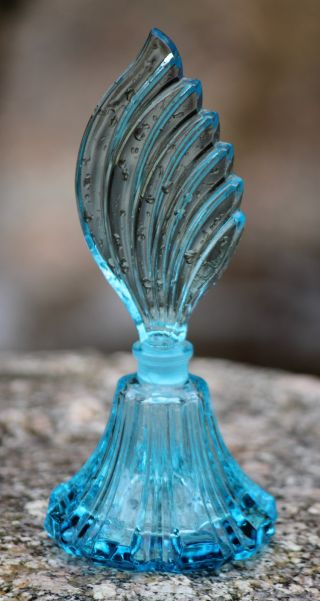 Special Blue - Excelent Big Light Blue Perfume Bottle,  True Art Deco Czechoslovak, photo