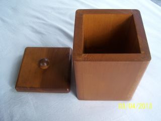 Simple Handmade Wooden Box Top Quality Wood Maker Signed Canister Or Storage photo