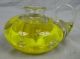 Antique Hand Blown Art Glass Chamberstick With Yellow Flower Candle Holders photo 1
