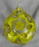 Antique Hand Blown Art Glass Chamberstick With Yellow Flower Candle Holders photo 5