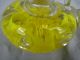 Antique Hand Blown Art Glass Chamberstick With Yellow Flower Candle Holders photo 6