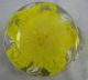 Antique Hand Blown Art Glass Chamberstick With Yellow Flower Candle Holders photo 8