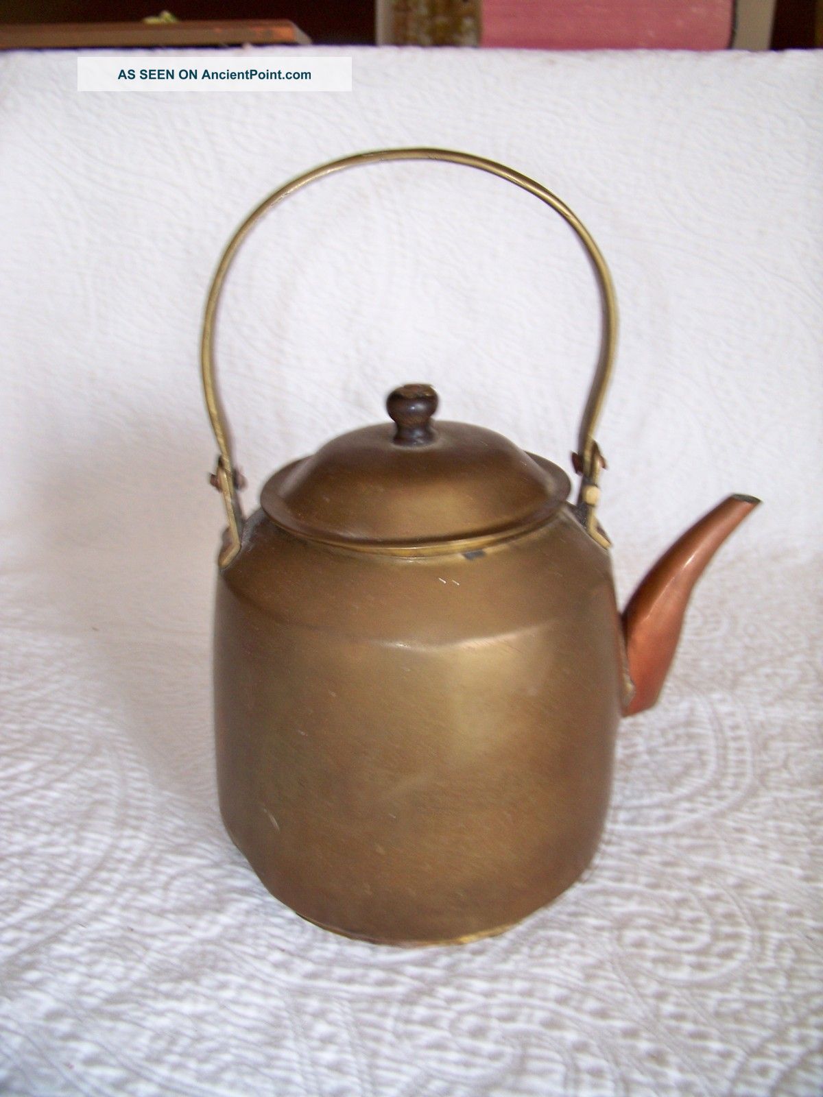 Antique Brass Tea Pot Hearth Ware photo