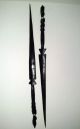 Two Antique African Hand Carved Ebony Black Wood Decorative Tribal Swords Spears Other photo 5