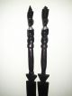 Two Antique African Hand Carved Ebony Black Wood Decorative Tribal Swords Spears Other photo 6