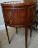 Antique Mahagony Inlay Veneer Round Sidetable Chest Two Drawer 2226 1900-1950 photo 1
