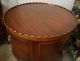 Antique Mahagony Inlay Veneer Round Sidetable Chest Two Drawer 2226 1900-1950 photo 3