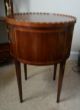 Antique Mahagony Inlay Veneer Round Sidetable Chest Two Drawer 2226 1900-1950 photo 4