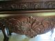 Antique Dark Mahogany And Green Marble Foyer Console Hallway Couch Table Post-1950 photo 3