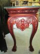 Antique Dark Mahogany And Green Marble Foyer Console Hallway Couch Table Post-1950 photo 6