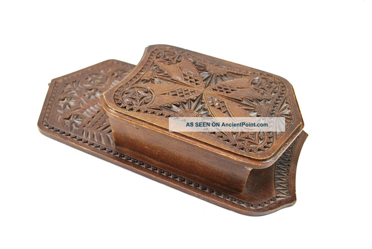 Antique Frisian Chip Carved Hanging Candle Box,  Dutch. Boxes photo
