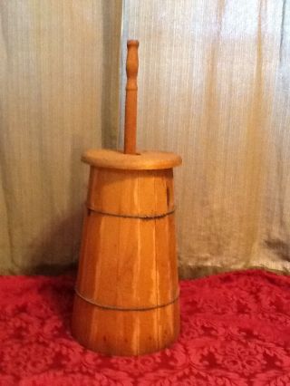 Wooden Country Charm Butter Churn With Lid & Dasher photo