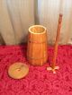 Wooden Country Charm Butter Churn With Lid & Dasher Primitives photo 4