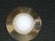 Large Antique High Dome Milk White Glass Jewel In Brass Metal Button 3 Days Only Buttons photo 2