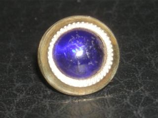 Antique Diminutive Cobalt Blue Glass Metal Button Waistcoat 3 Days Only 3/8 