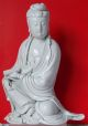 Rare Large 18th - 19th C.  Chinese Blanc - De - Chine Guanyin Figure Signed Pu Ji Yu Ren Kwan-yin photo 1