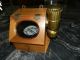 Authentic Nos Gimbal Compass In Wooden Box With Brass Oil Lamp Illuminator - Nos Compasses photo 2