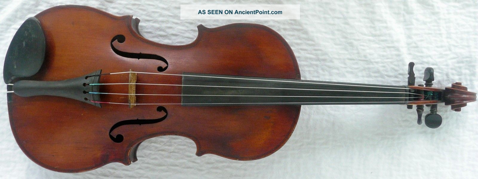 Antique Old Early Violin Flame One Piece Back Patina Full Size 4/4 Nr String photo