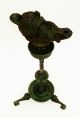 Roman Bronze Candelabrum - Lampstamp With Bronze Oil Lamp Negriod 100 - 300 A.  D. Roman photo 1