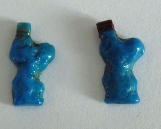 Two Egyptian Amarna Period Amulets Of ' Bes Playing The Tamborine ' photo