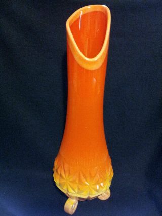 Vintage Retro Mid Century Tall Orange Vase Must See photo