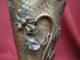 Amazing Pair Of Antique French Brass Cornet Vase,  Art Nouveau Metalware photo 1