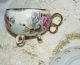 Royal Sealy China Iridescent With Roses Tri - Footed Tea Cup & Saucer Set / Japan Cups & Saucers photo 8