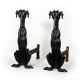Art Deco Set Of Antique Figural Dog Andirons,  Matching Fireplace Tools Nand6 Fireplaces & Mantels photo 1