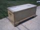 Industrial Antique Walnut Wood Hand Dove Tailed Tool Trunk Coffee Table Painted 1800-1899 photo 1